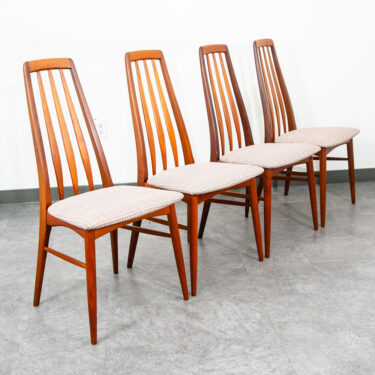 Mid Century Danish Modern Dining Chairs Set 4 Kofoed Eva Teak Wood Hornslet Mcm