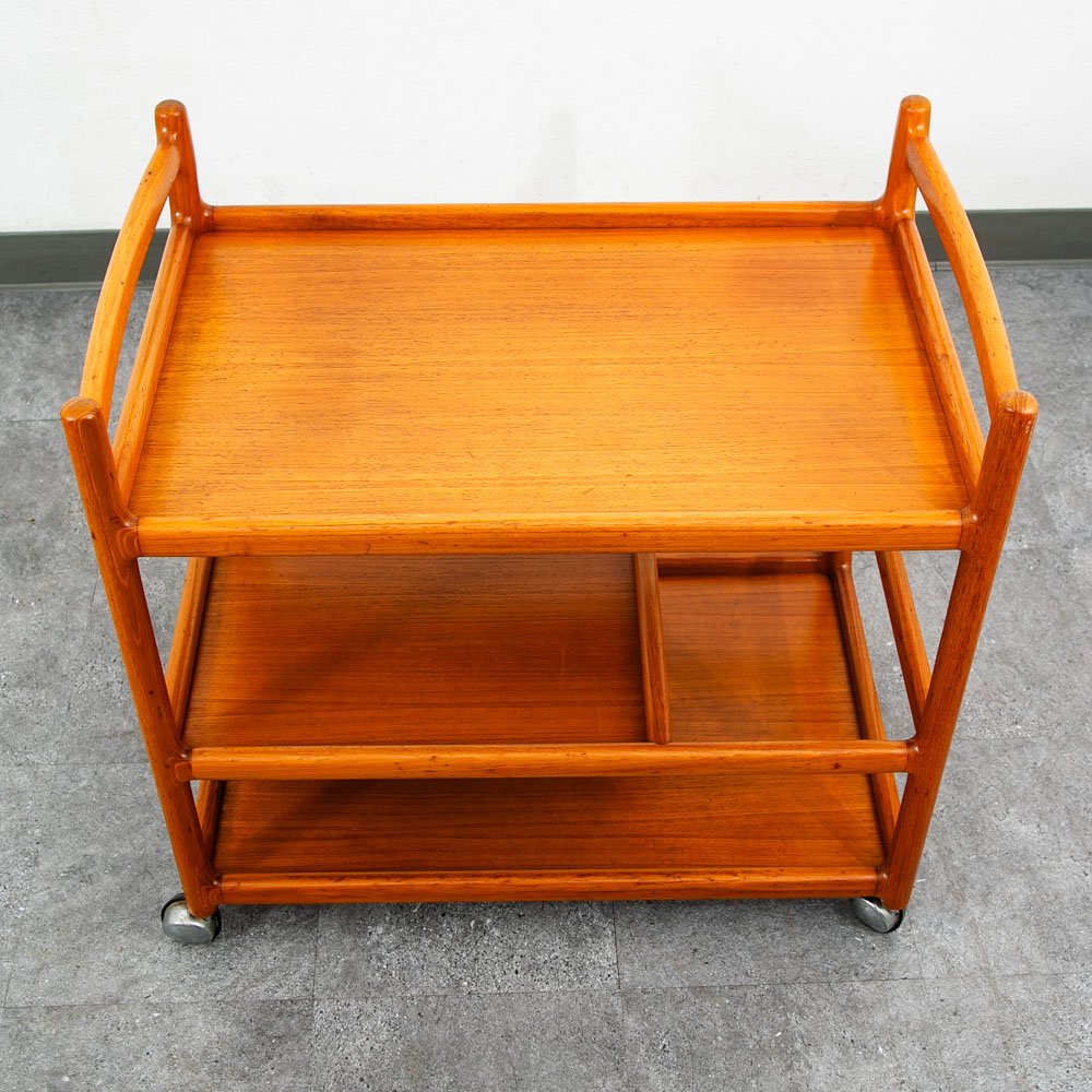 Mid Century Modern Serving Bar Cart Trolley Johannes Andersen Teak Silkeborg Mcm - Image 4