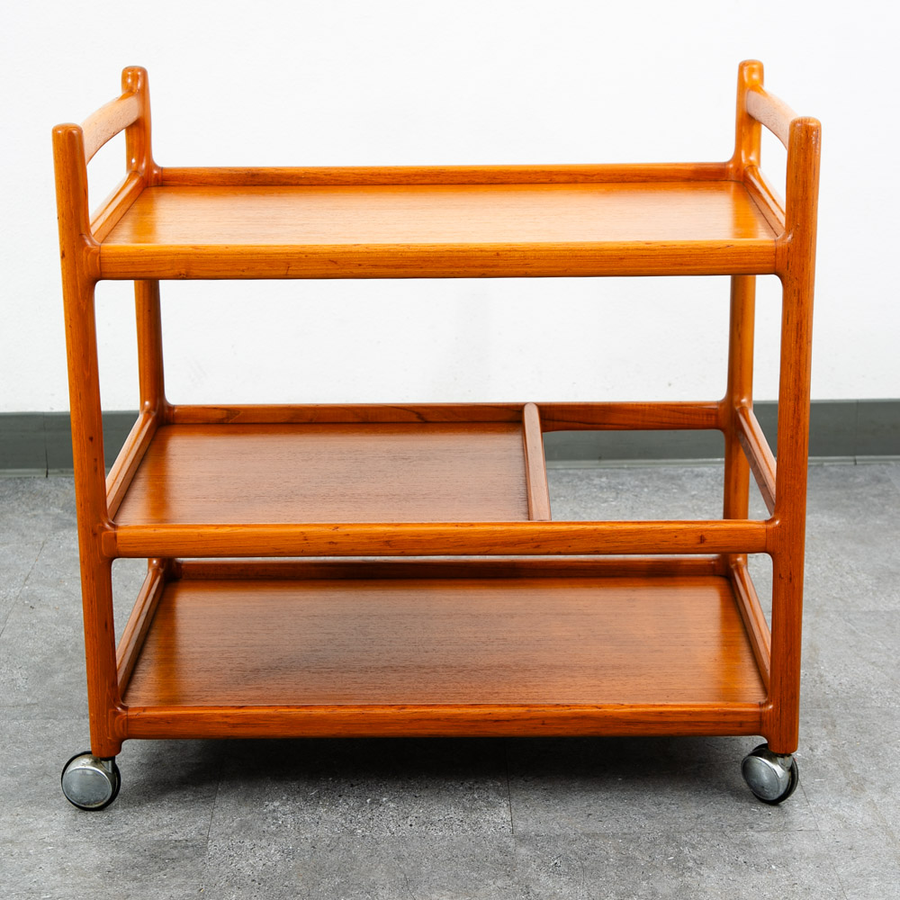 Mid Century Modern Serving Bar Cart Trolley Johannes Andersen Teak Silkeborg Mcm - Image 8