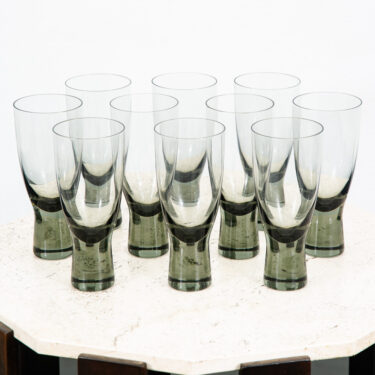 Mid Century Modern Glass Set 10 Highball Per Lutkin Holmegaard Smoked Grey Mcm