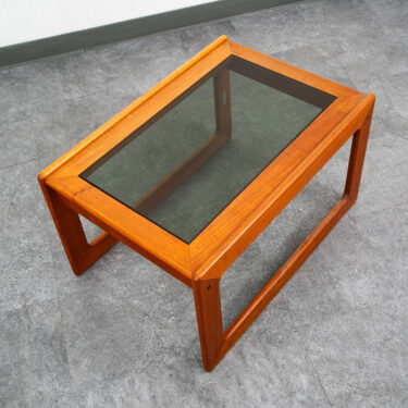 Mid Century Danish Modern End Table Teak Glass Side Nightstands Komfort Mcm