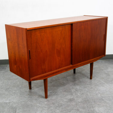 Mid Century Modern Credenza Media Cabinet Teak Sliding Door Compact Mcm Denmark