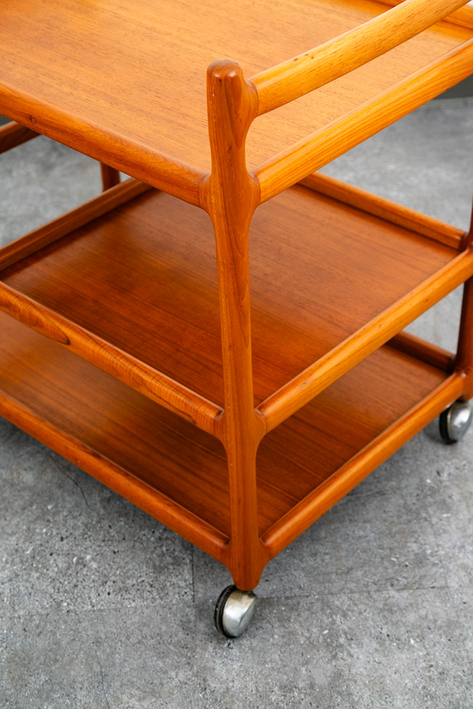 Mid Century Modern Serving Bar Cart Trolley Johannes Andersen Teak Silkeborg Mcm - Image 12