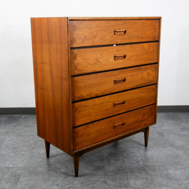 Mid Century Modern Dresser Highboy Lane Acclaim Walnut 5 Drawer Wood Danish Mcm