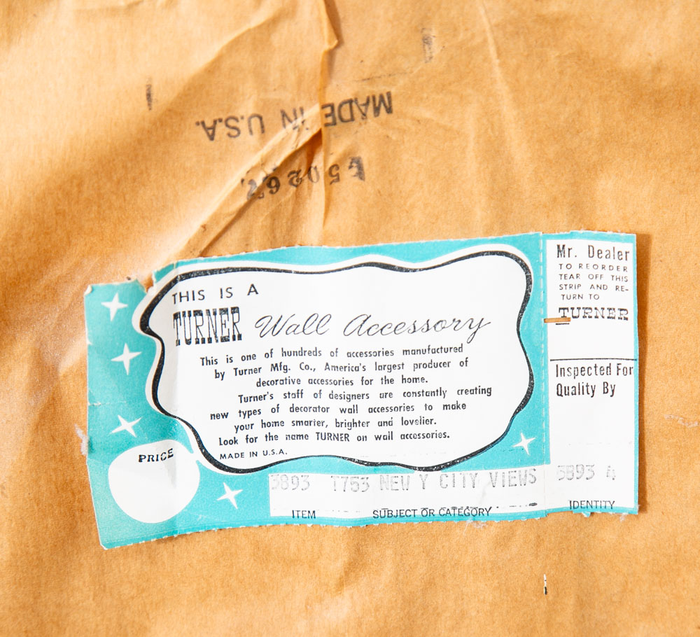 Mid Century Modern Wall Art Abstract landscape City Scape Frame Large New York - Image 10