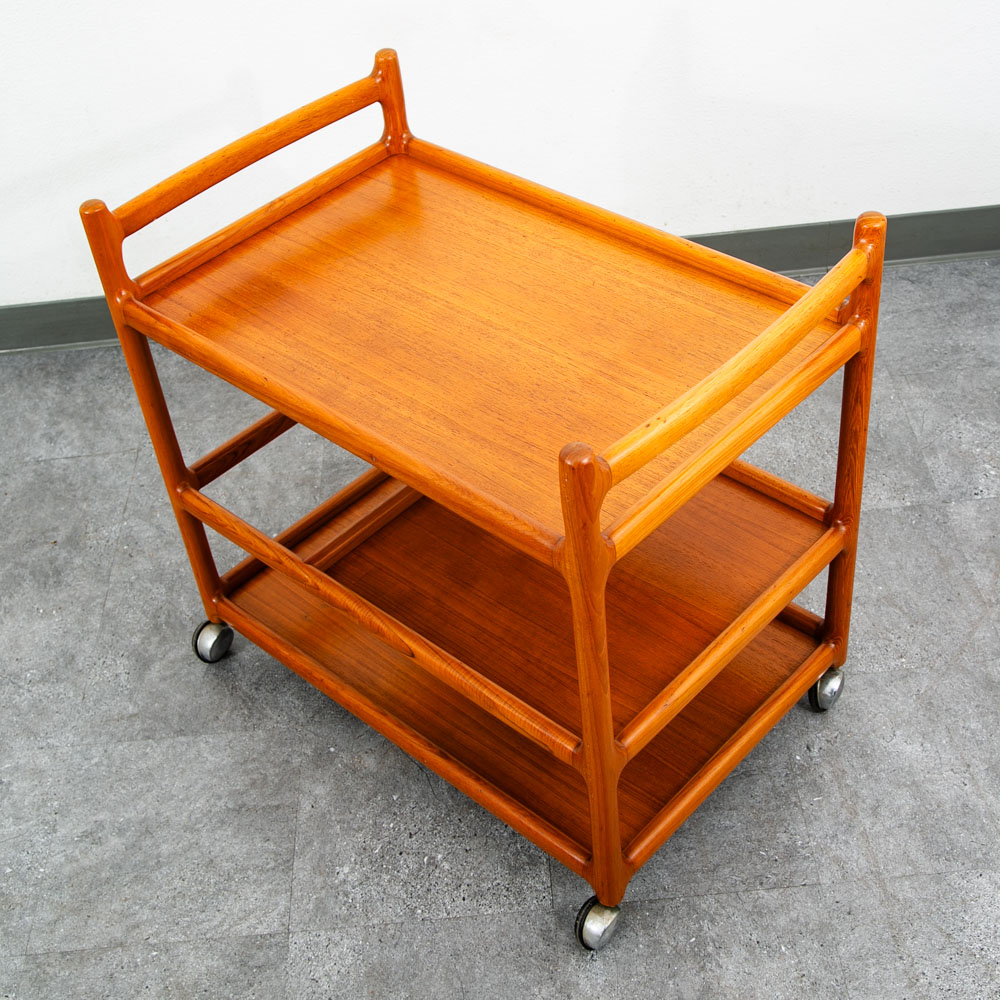 Mid Century Modern Serving Bar Cart Trolley Johannes Andersen Teak Silkeborg Mcm - Image 6