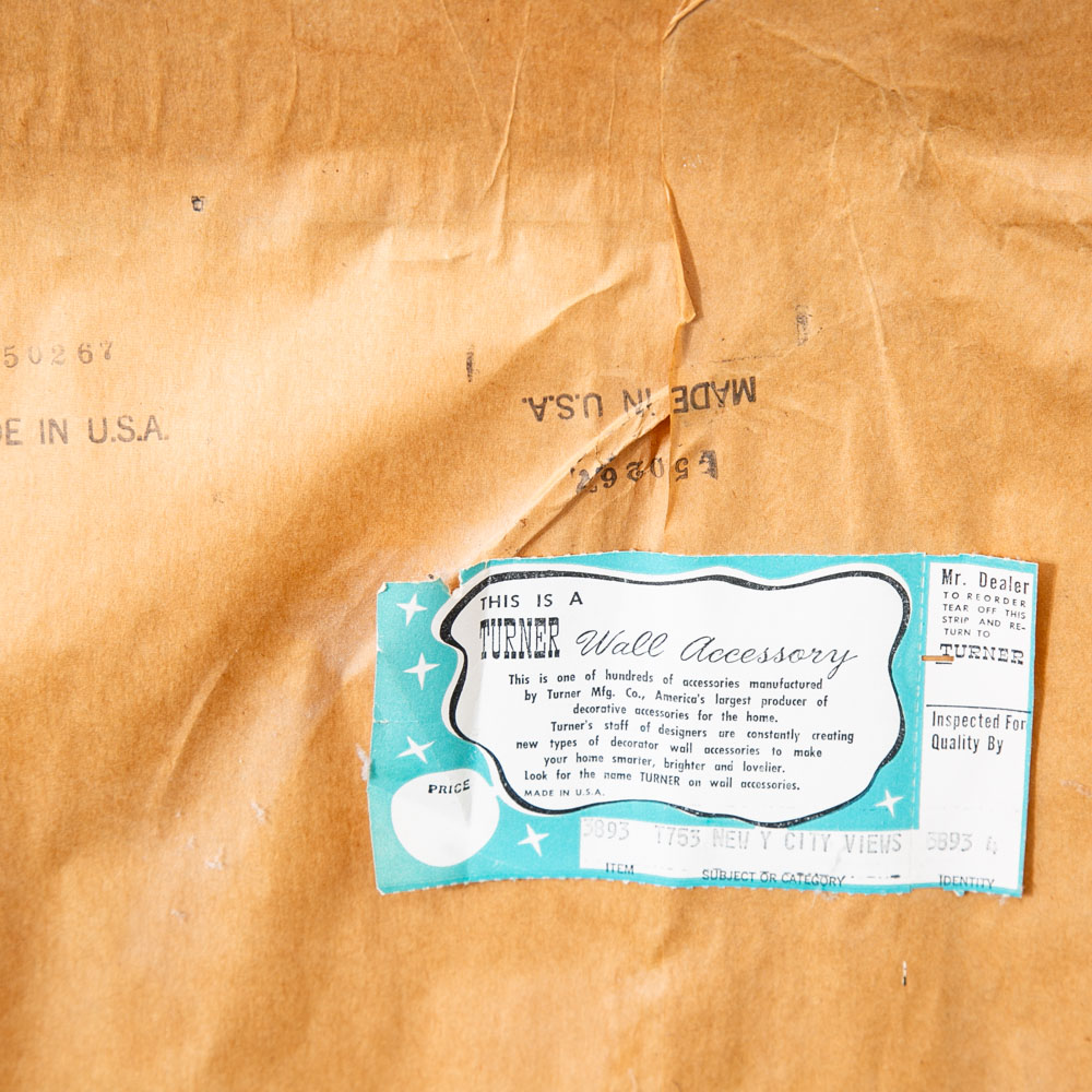 Mid Century Modern Wall Art Abstract landscape City Scape Frame Large New York - Image 11