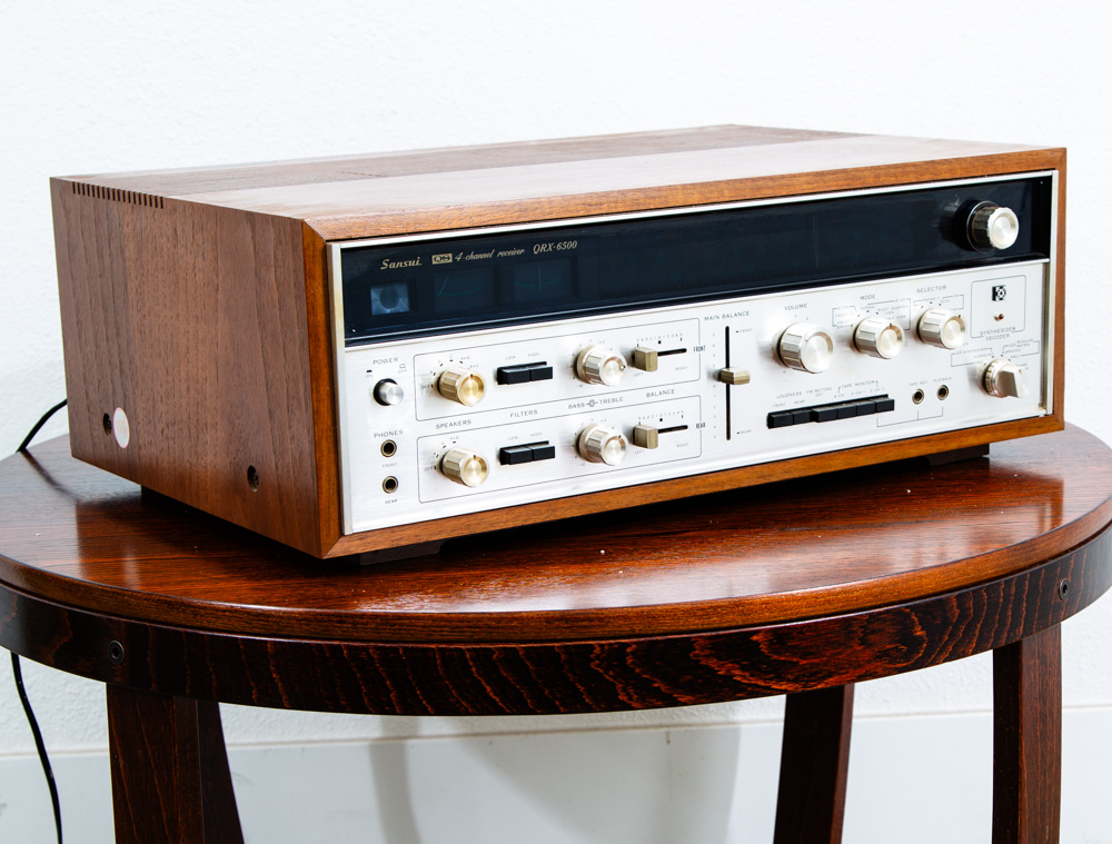 Vintage Sansui QRX-6500 Quadraphonic Stereo Tuner Amplifier Amp Walnut As Is