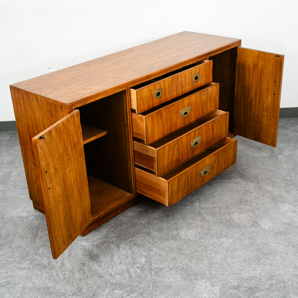 Mid Century Modern Credenza Dresser Drexel 5 Drawer Brass Handles Passage Mcm - Image 5