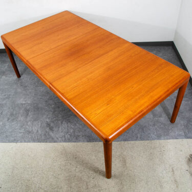 Mid Century Danish Modern Dining Table Dyrlund Rectangular Teak Leaf x1 82.5"