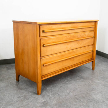 Mid Century Danish Modern Chest Drawers Dresser Solid Wood Blonde 3 Drawers