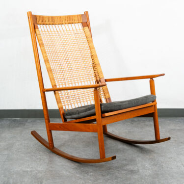 Mid Century Danish Modern Rocking Chair Teak Rocker Hans Olsen Mcm Vintage Grey