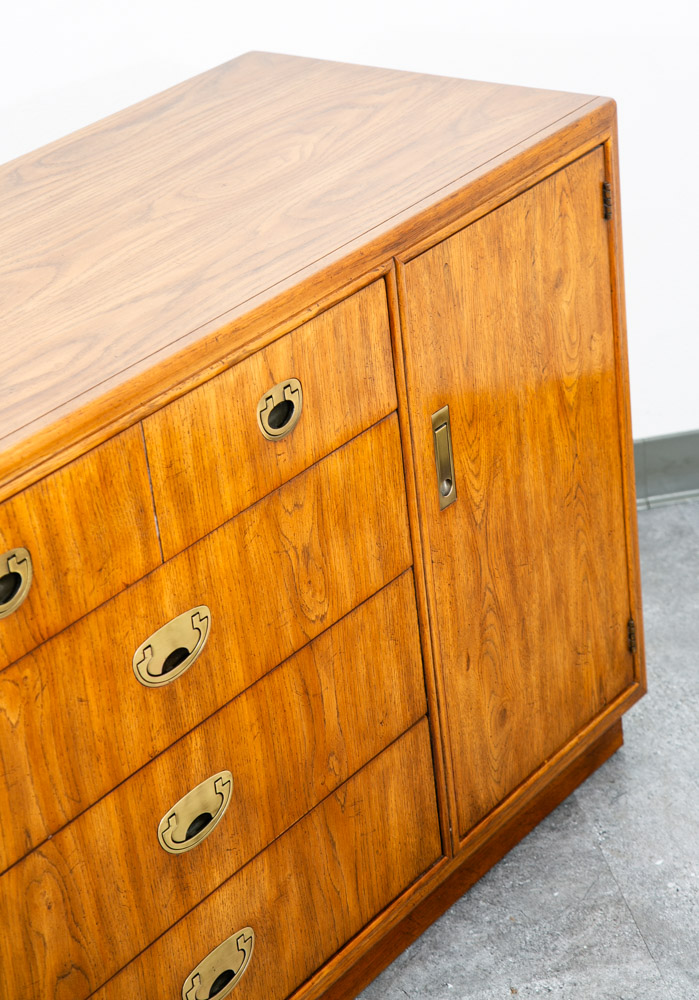 Mid Century Modern Credenza Dresser Drexel 5 Drawer Brass Handles Passage Mcm - Image 7