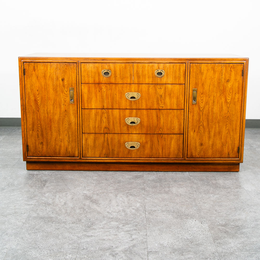 Mid Century Modern Credenza Dresser Drexel 5 Drawer Brass Handles Passage Mcm - Image 2