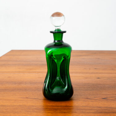 Mid Century Modern Art Glass Vase Studio Ceramic Decanter Green Holmegaard Kluk