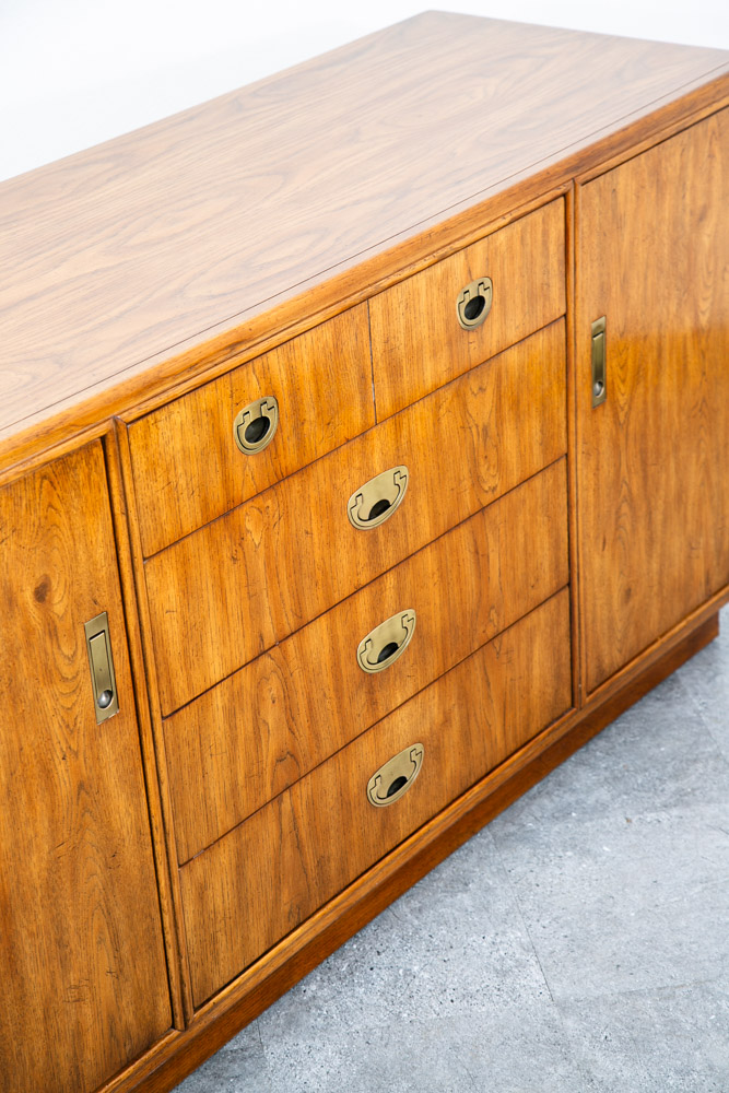 Mid Century Modern Credenza Dresser Drexel 5 Drawer Brass Handles Passage Mcm - Image 12