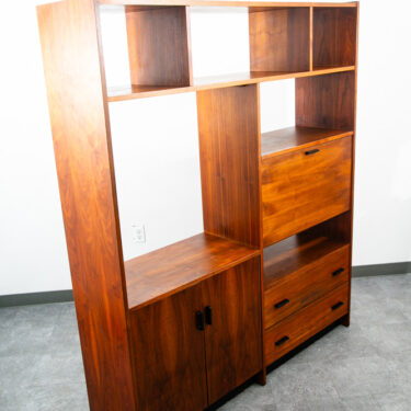 Mid Century Modern Room Divider Wall Unit Desk Cabinet Walnut Vintage Danish M