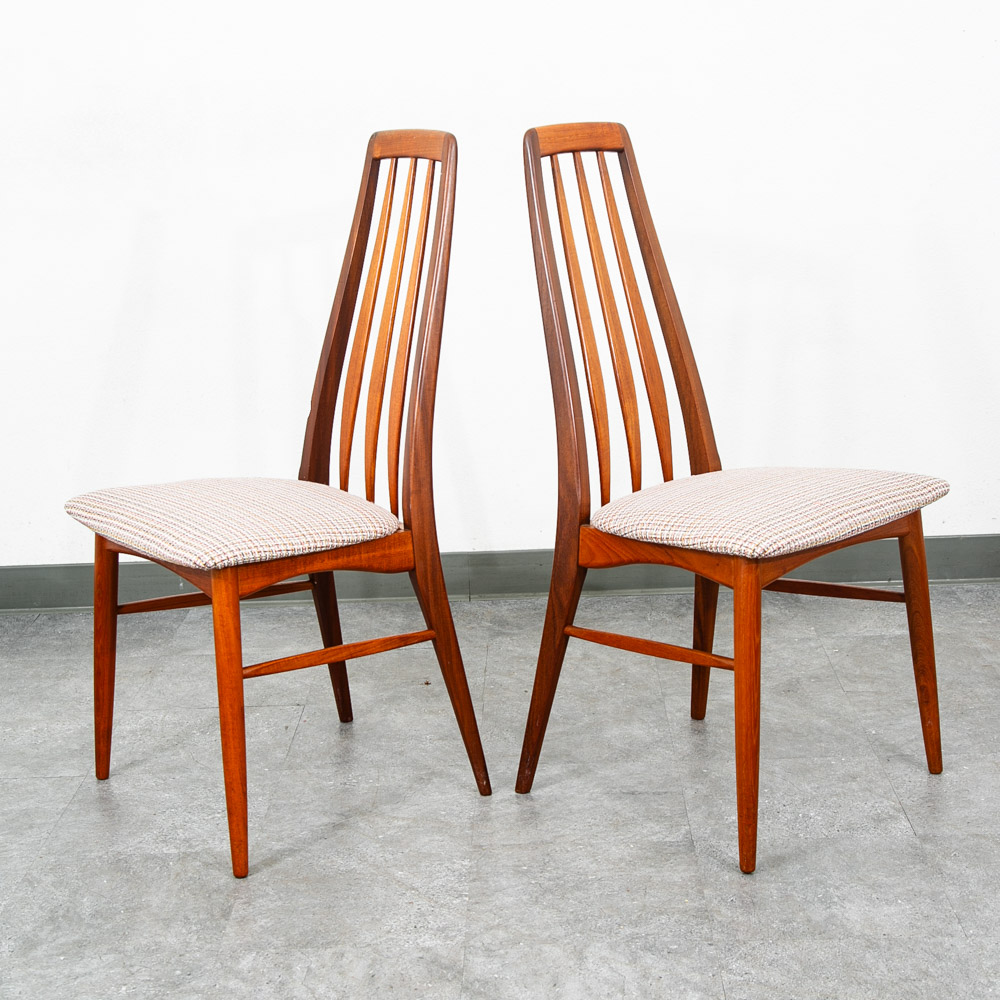 Mid Century Danish Modern Dining Chairs Set 4 Kofoed Eva Teak Wood Hornslet Mcm - Image 4