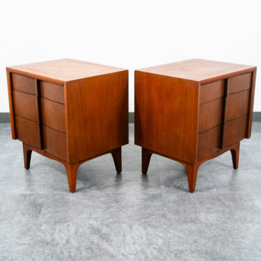 Mid Century Modern Nightstands End Side Tables Martinsville Mahogany 3 Drawer NM