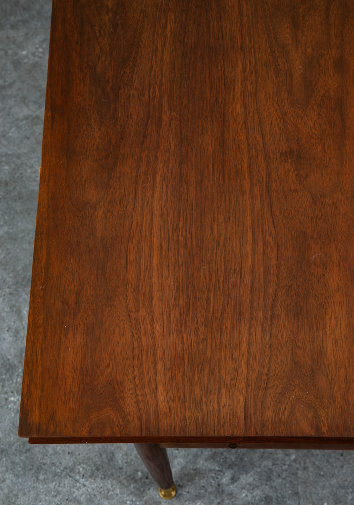 Mid Century Modern Desk Office Executive Walnut Cane Back 4 Drawers File Mcm 60s - Image 9