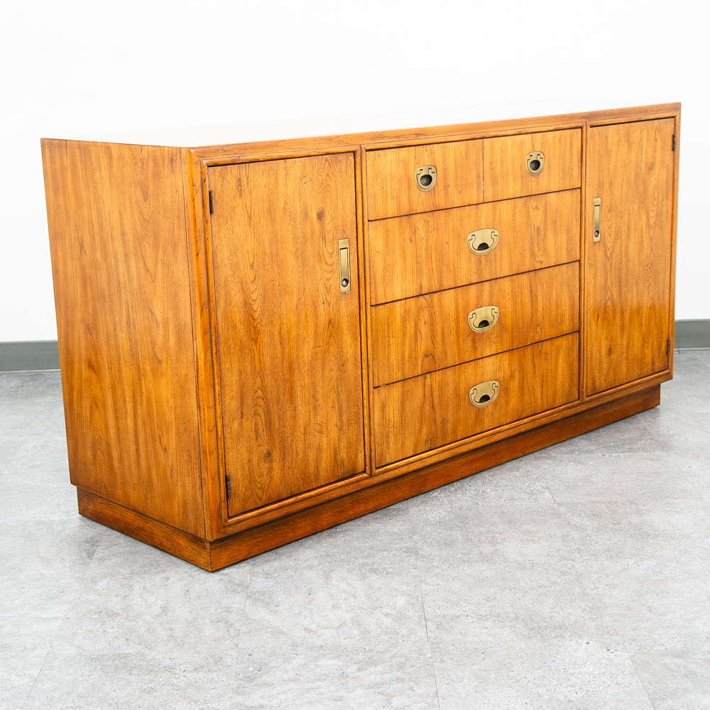 Mid Century Modern Credenza Dresser Drexel 5 Drawer Brass Handles Passage Mcm - Image 11