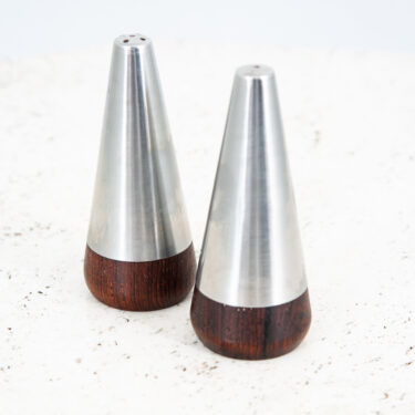 Mid Century Danish Modern Salt Pepper Shaker Set Rosewood A&B Mobler Pair Two