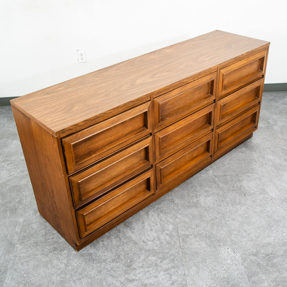 Mid Century Modern Dresser Credenza Morris of California Walnut Drawer 9 drawer - Image 7