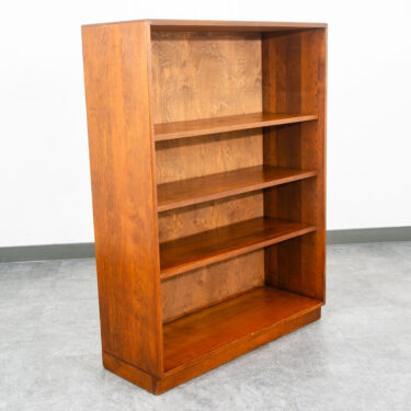 Mid Century Modern Bookshelf Compact Solid Wood Adjustable Shelf Vintage Base