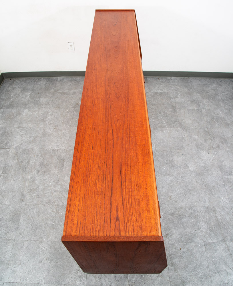 Mid Century Danish Modern Credenza Sideboard Central Bar Teak Mcm 6 Drawers 78" - Image 4