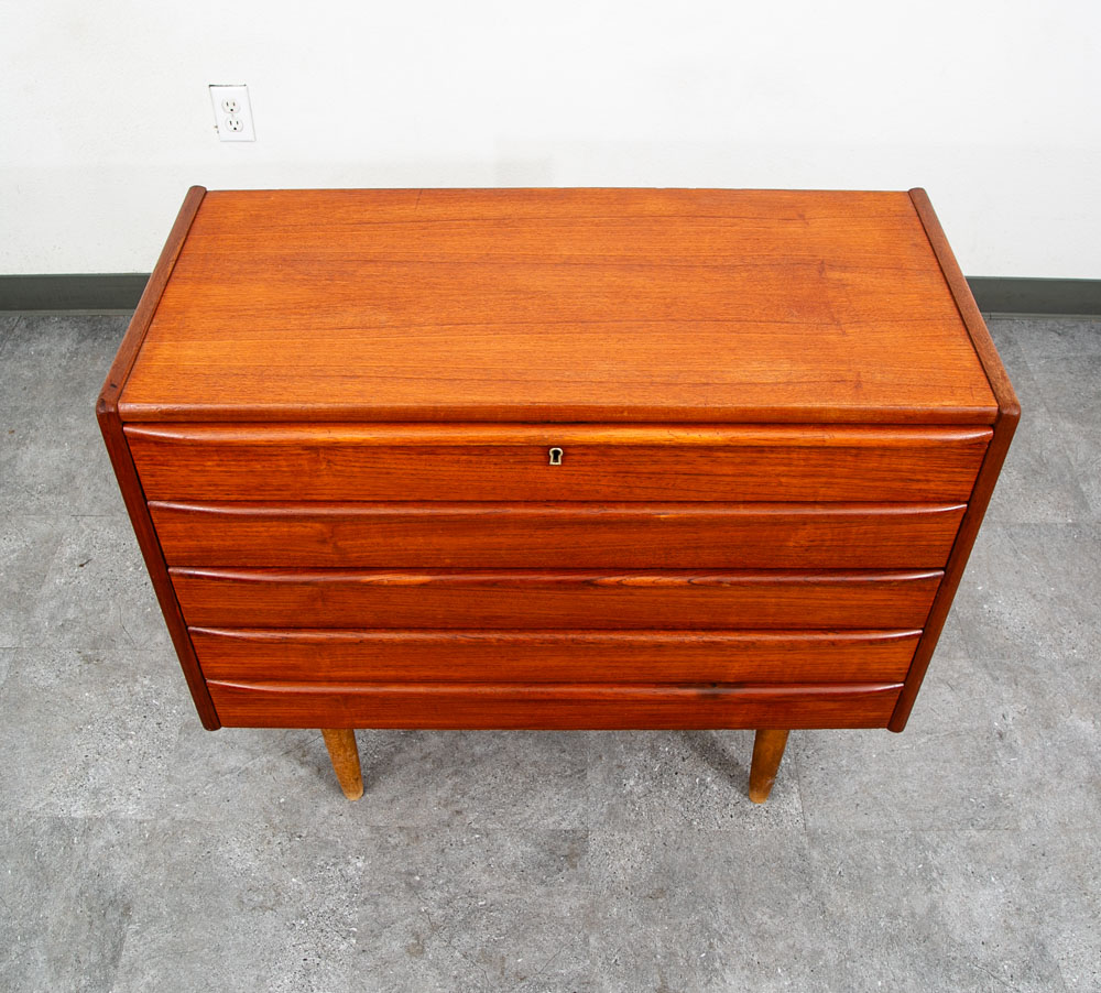 Mid Century Danish Modern Chest of Drawers Dresser Teak Vintage Locking 5 Mcm - Image 7