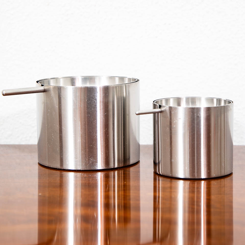 Mid Century Danish Modern Stelton Ashtray Set Stainless Steel Arne Jacobsen - Image 5