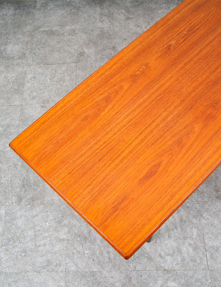 Mid Century Danish Modern Coffee Table Slat Shelf Teak Surfboard Vintage Mcm - Image 6
