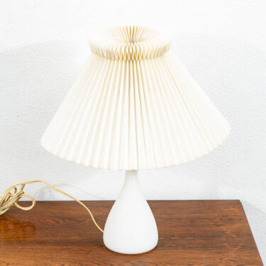 Mid Century Modern Table Lamp White Glass Design Le Klint Vintage Pleated Shade