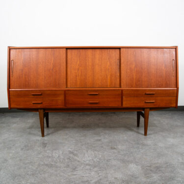 Mid Century Danish Modern Credenza Sideboard Central Bar Teak Mcm 6 Drawers 78"