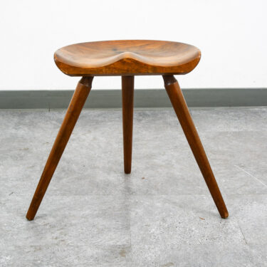 Mid Century Danish Modern Milking Stool Tripod Ottoman 3 legs Solid Wood Lassen