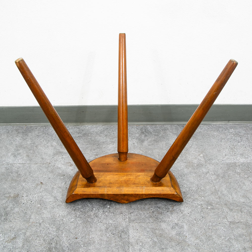 Mid Century Danish Modern Milking Stool Tripod Ottoman 3 legs Solid Wood Lassen - Image 7