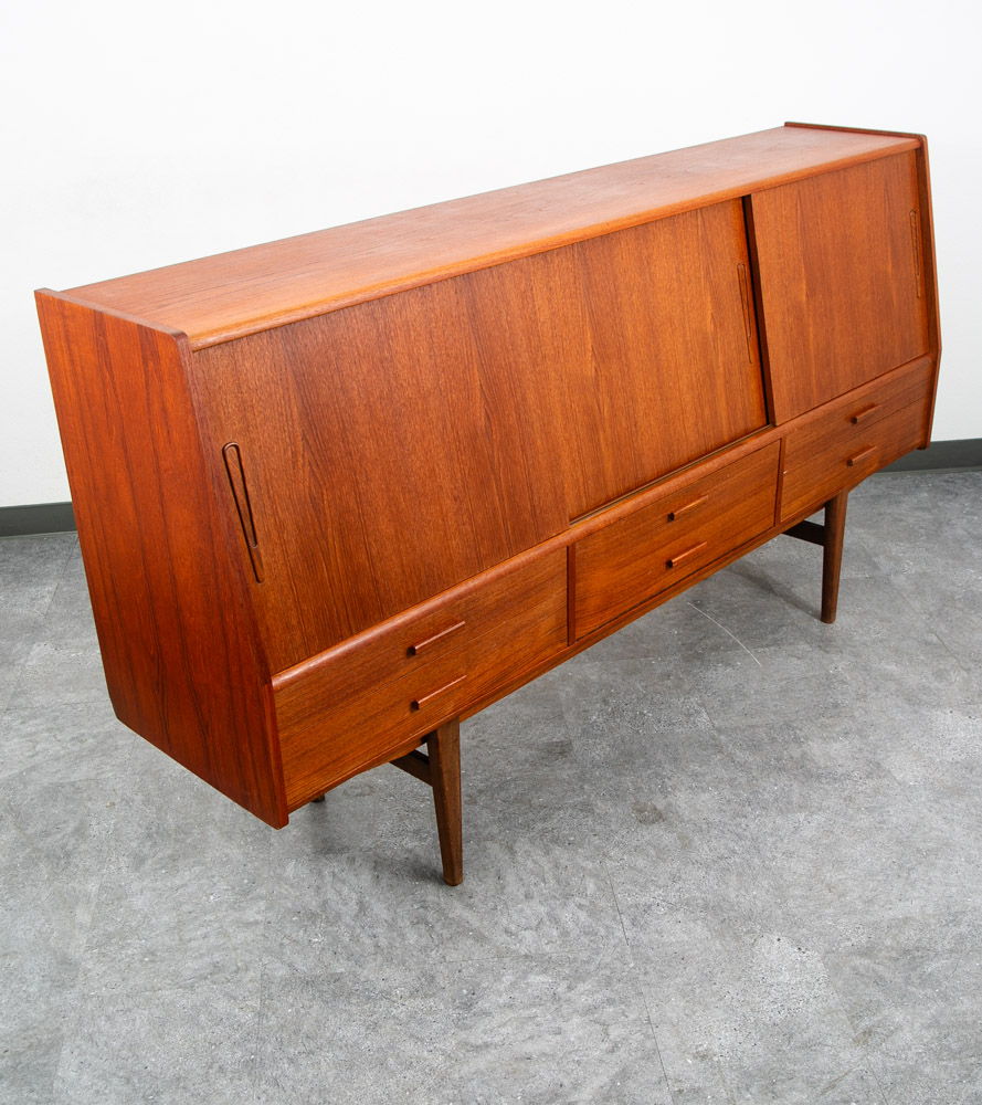Mid Century Danish Modern Credenza Sideboard Central Bar Teak Mcm 6 Drawers 78" - Image 2