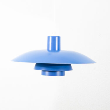 Mid Century Danish Modern Pendant Lamp Blue Light PH4 Poul Henningsen Poulsen