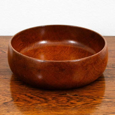 Mid Century Danish Modern Solid Teak Wood Bowl Staved Round Serving Bowl MCM