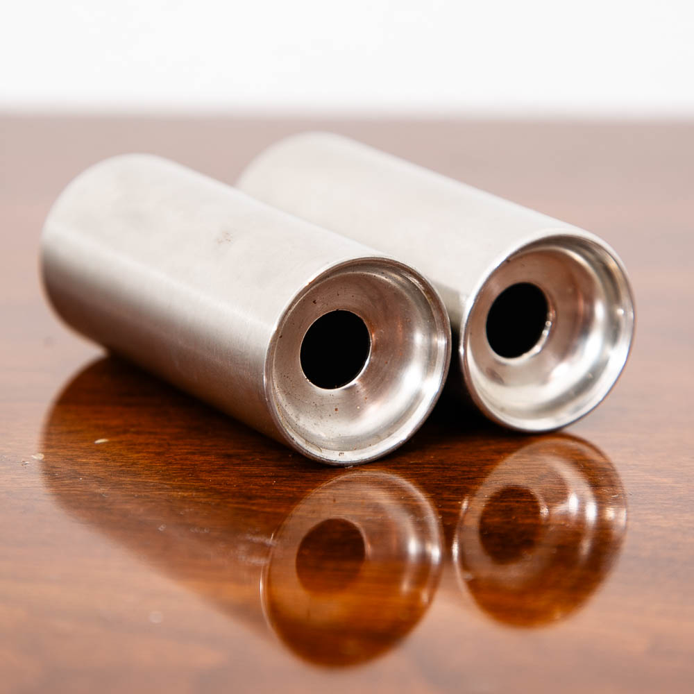 Mid Century Modern Stelton Salt & Pepper Shakers Set Arne Jacobsen Silver Pair - Image 6