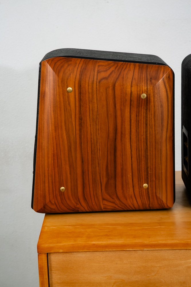 Vintage Speakers Sonus Faber Concerto Pair Walnut Black Leather Hifi Bi Wiring - Image 10