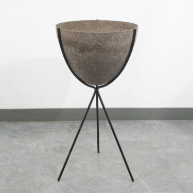 Mid Century Modern Planter Kimball Bullet Round Atomic Plant Stand Brown Mcm