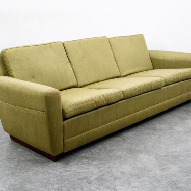 Mid Century Danish Modern Sofa Couch Rosewood Green Wood Vintage Denmark 3 Seat