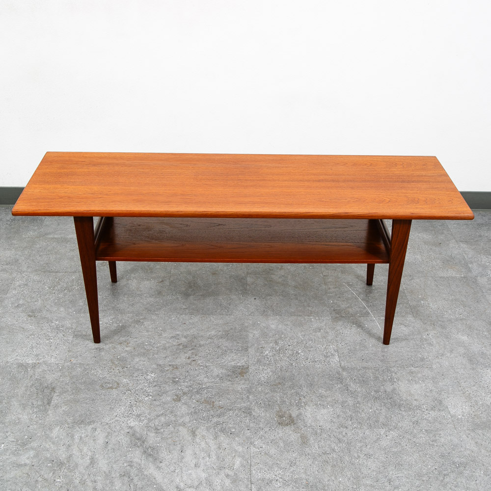 Mid Century Danish Modern Coffee Table Solid Teak Denmark Surfboard Rectangular - Image 2