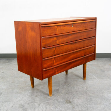 Mid Century Danish Modern Chest of Drawers Dresser Teak Vintage Locking 5 Mcm