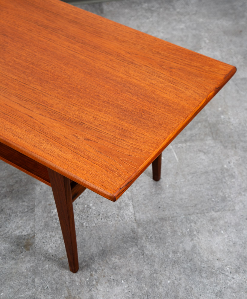 Mid Century Danish Modern Coffee Table Solid Teak Denmark Surfboard Rectangular - Image 8