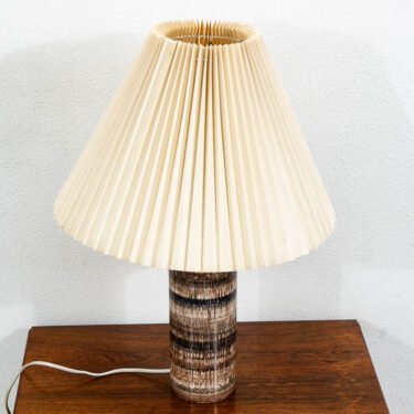 Mid Century Modern Table Lamp Black Brown White Light Vintage Drip Ceramic Mcm