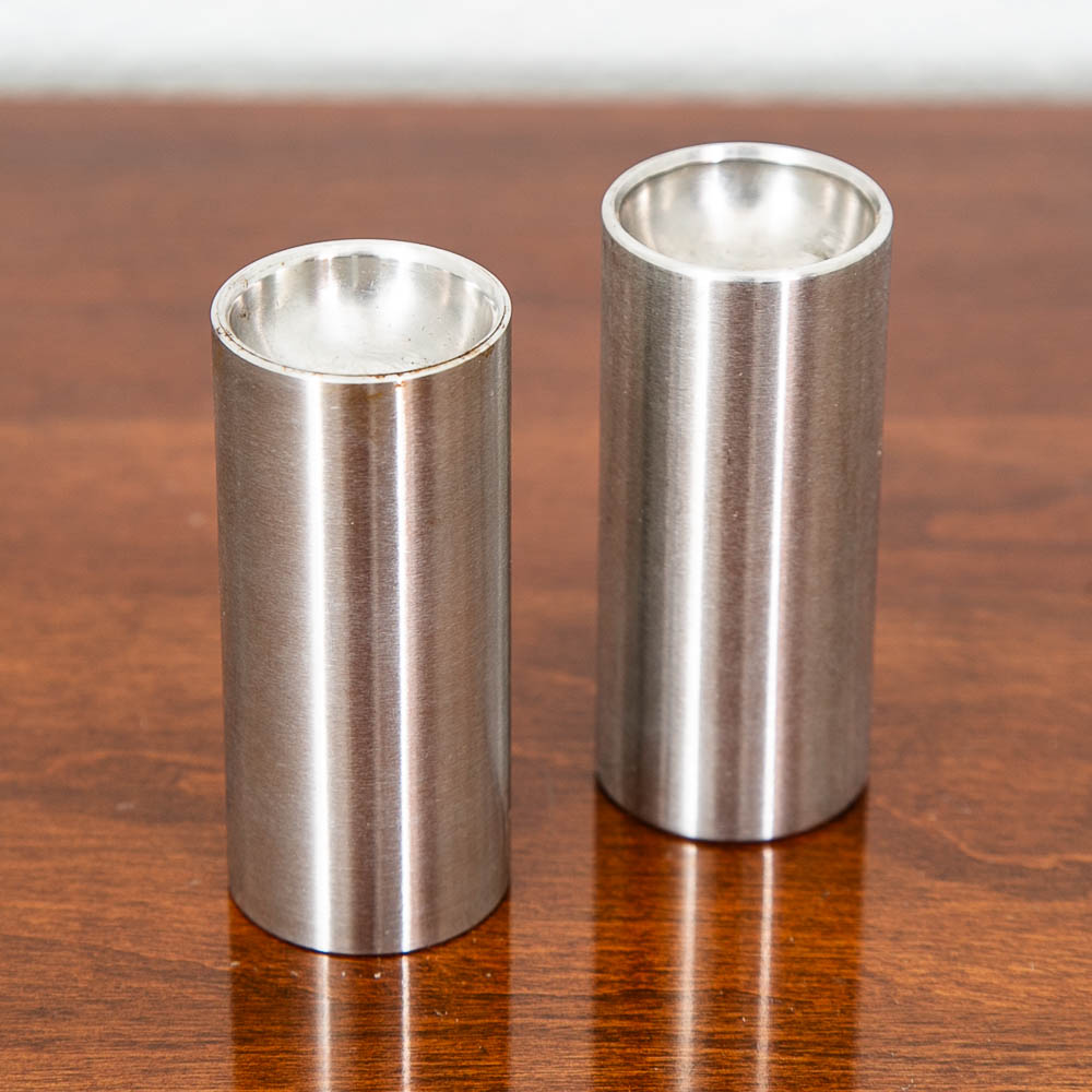 Mid Century Modern Stelton Salt & Pepper Shakers Set Arne Jacobsen Silver Pair - Image 3