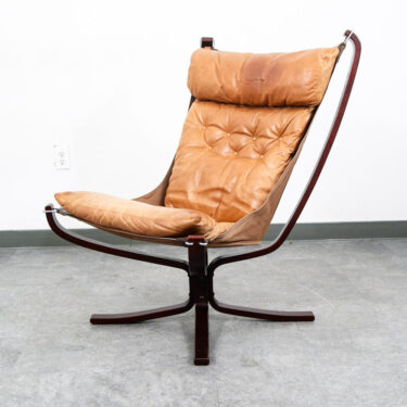 Mid Century Danish Modern Lounge Chair Tan Brown Leather Sigurd Ressell Falcon