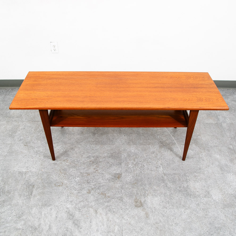 Mid Century Danish Modern Coffee Table Solid Teak Denmark Surfboard Rectangular - Image 7